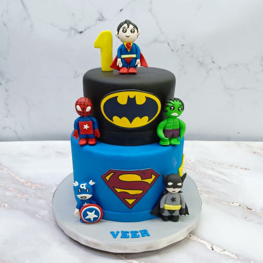 Superheros Crossover Cake