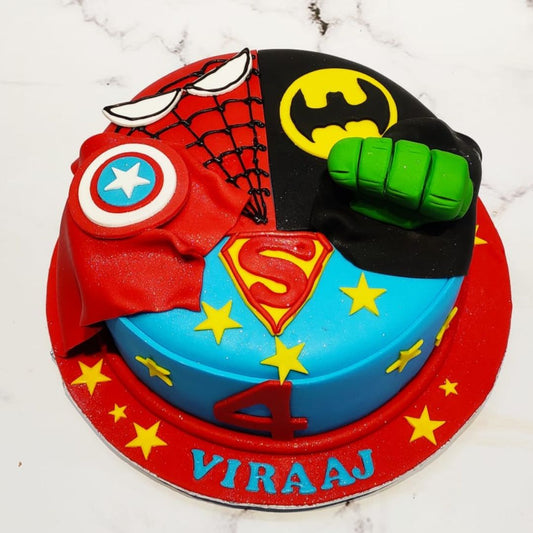 Superhero Parade Cake