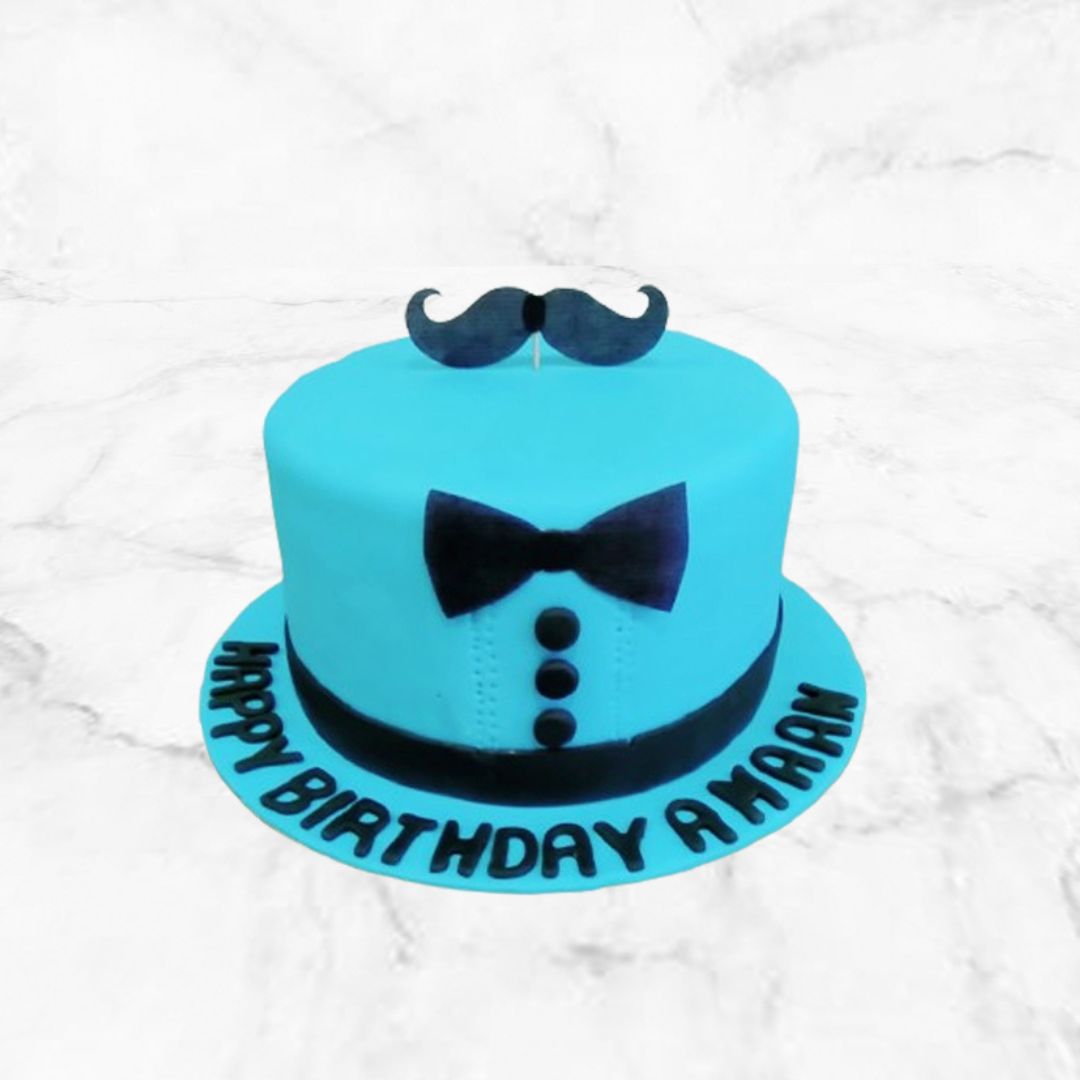 Bow Mustache Cake