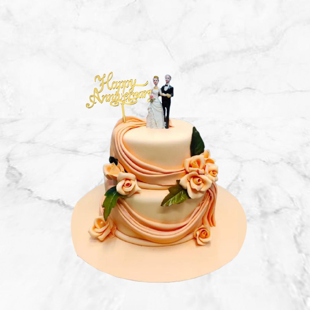 Orange Satire Wedding Cake