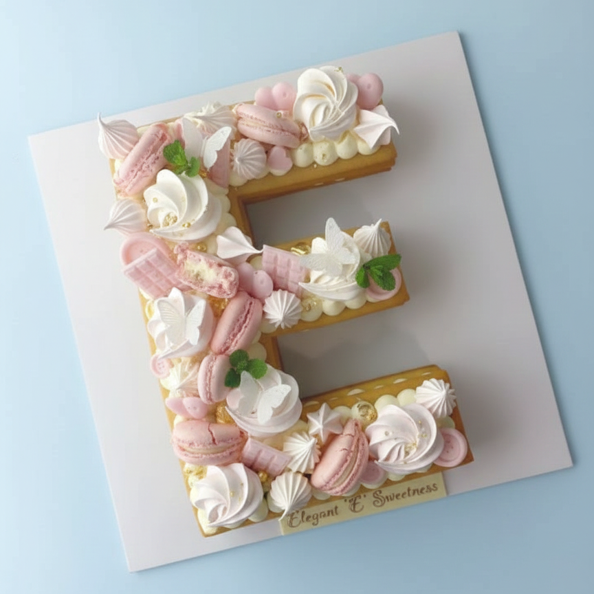 Elegant Confections Letter E Cake