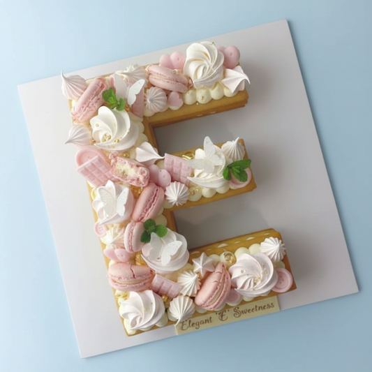 Elegant Confections Letter E Cake