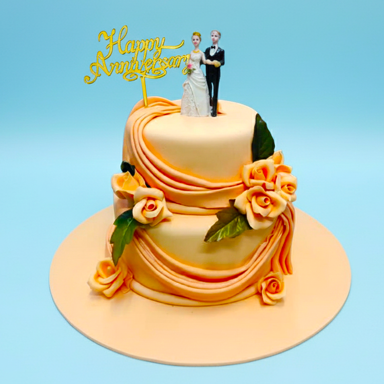 Orange Satire Wedding Cake