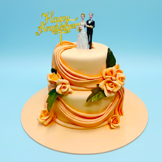 Orange Satire Wedding Cake