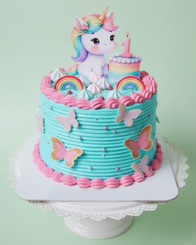 Rainbow Unicorn Party Cake