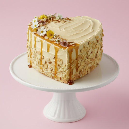 Honey Almond Cream Drip Cake